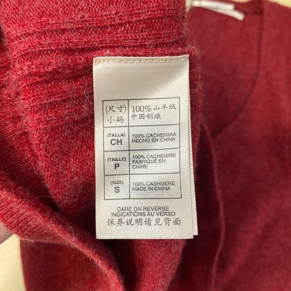 Max Studio Lightweight 100% Cashmere Sweater Womens Small S Red Marled Preppy - Picture 7 of 8